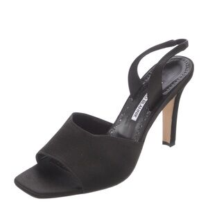Manolo Blahnik Satin Slingback Sandals